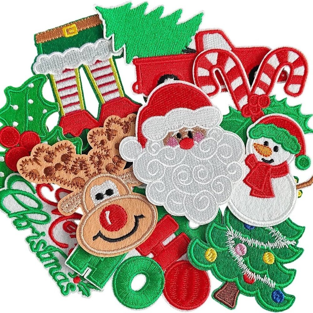 Christmas Iron on Patches, Embroidered Iron on/Sew on Patches Outdoor Adventure